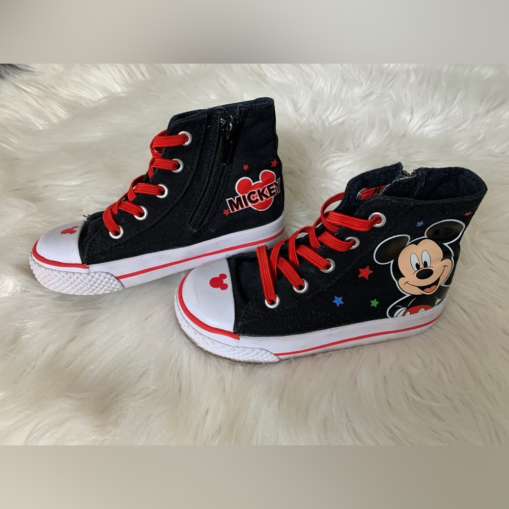 Disney Kids Black and Red Mickey Sneakers